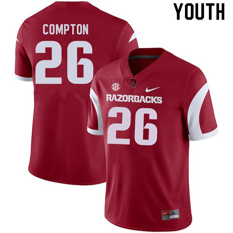Youth #26 Kevin Compton Arkansas Razorbacks College Football Jerseys Sale-Cardinal